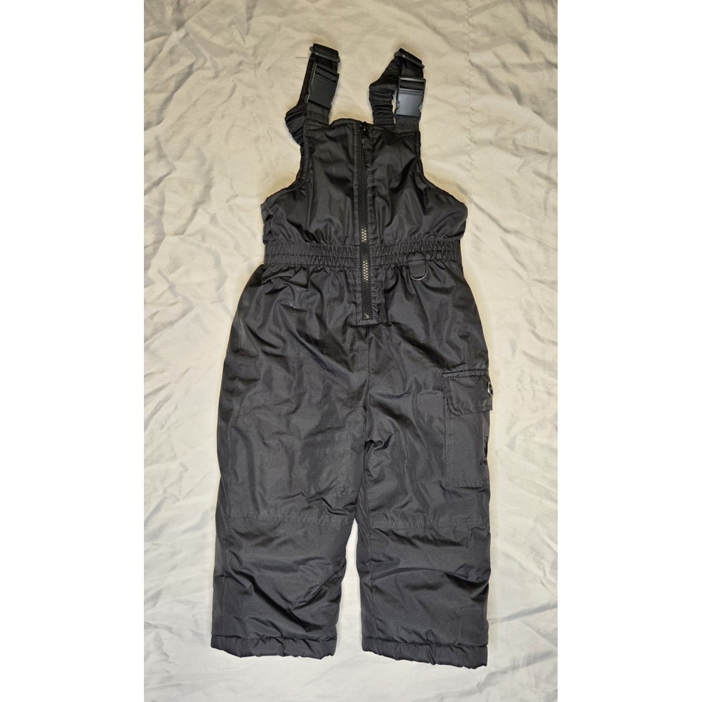 Rugged Bear Snow Bib Overalls 2T Toddler Charcoal Grey Waterproof‎ Snowsuit PIC!